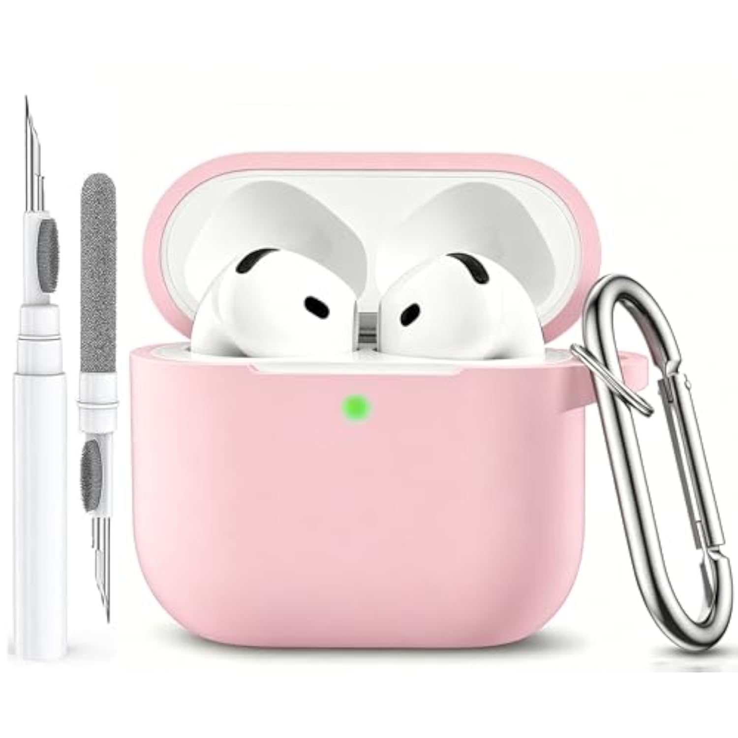 Airpods 4th Generation Case for Women and Girls, Soft Silicone Protective Cover with Keychain and Cleaner Pen, Compatible with Apple Airpods 4th Gen
