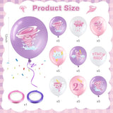 45 Pcs Two Nado Birthday Party Decorations For Girls Two Nado Balloons Tornado Theme Balloon With Pink And Purple Ribbons Tornado 2Nd Birthday Party Decor For Girl Kid Baby Shower Supplies