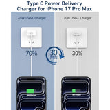[2025 Upgraded] For Iphone 17/17 Pro Charger Fast Charging, 45W Usb C Fast Wall Charger Block With Long 10Ft Usb C Charge Cord Cable For Iphone 17/17 Pro/Air/16/16 Pro Max/16E/15/Plus, Ipad, Macbook