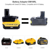 Adapter Compatible With Dewalt 20V Battery To Replacement For Ryobi 18V One+ Battery, Adapter Compatible With Milwaukee M18 Battery To Replacement For Ryobi 18V One+ Battery P102 P189 P107