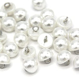 10Mm Half Domed Pearl Buttons, Semi-Circle White Faux Pearl Buttons Fo