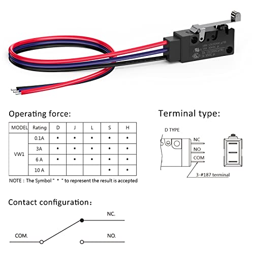 Hinge Roller Lever Waterproof Momentary Push Button Micro Limit Switch With Line 1No 1Nc Spdt Snap Action Mini Switches 3 Pins 1 Pc For Arduino, Appliance And Electronic Equipment