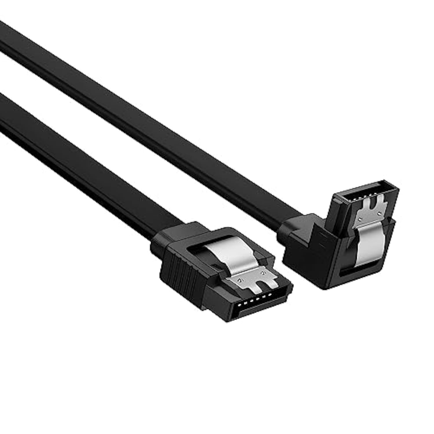 Sata Cable Sata Iii 6Gbps 90 Degree Right Angle With Locking Latch 18 Inches F