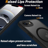 Magnetic For 16E Case [Mil-Grade Drop Protection] [Compatible With Magsafe] Shockproof Slim Translucent Matte Protective Phone Case, Black