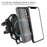 Wireless Car Charger, Qi Auto-Clamping Air Vent Dashboard Car Phone Holder & Qc3.0 Car Charger, 15W Charging For Iphone 13/12/11/11 Pro Max?Compatible For Galaxy S10/S10+/S9