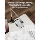 Phone Holder For Desk And Bed Compatible With Iphone 16 15 14 13 12 Overhead Phone Mount Gooseneck Phone Stand Flexible 360 Lazy Long Arm Clamp Clip For Table Bedside [1-Pack, Black]