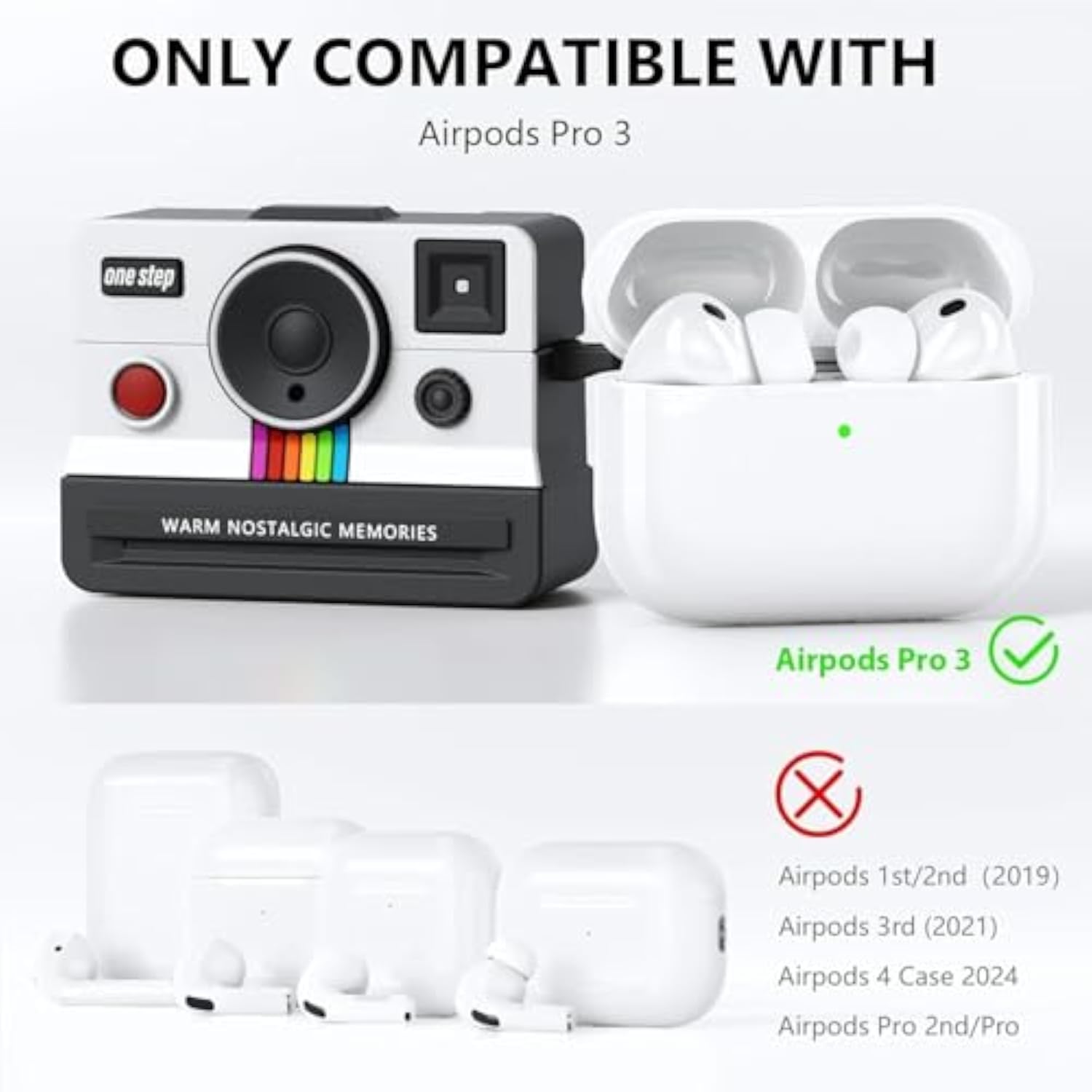 Retro Silicone Case for Apple AirPods Pro 3rd Generation, Cute Designer AirPods Pro 3 Case Cover with Accessories, AirPods Pro 3 Protector Case