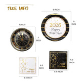 2026 New Year Plates And Napkins Party Supplies - Serves 25 - Happy New Year Eve 9 Inch And 7 Inch Plates, Napkins Ny Party Decorations Favors