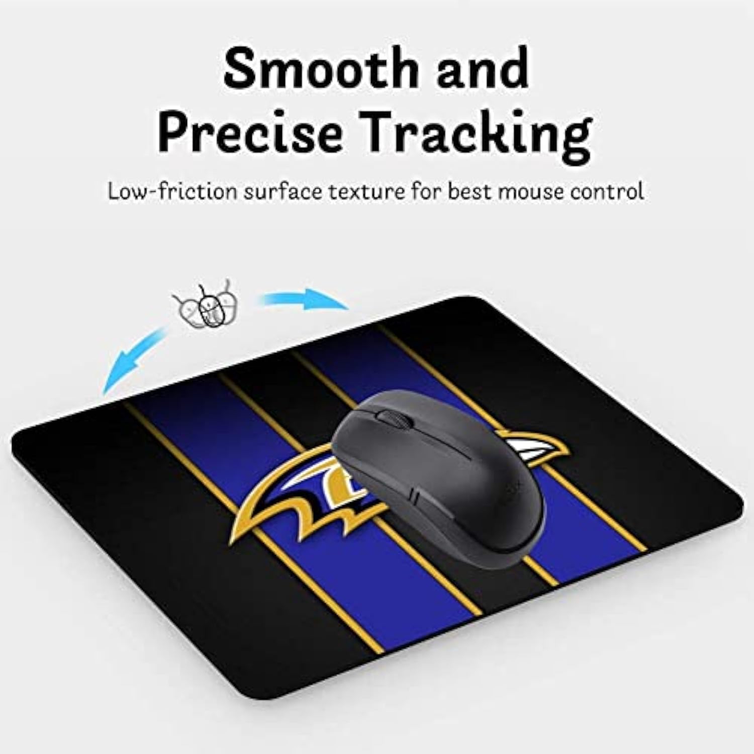 Gaming Mouse Pad, Sport Football Mousepad With Non-Slip Rubber Base For Laptop Computer Desktop Game Mat,Fans Gift Blue Stripe Design