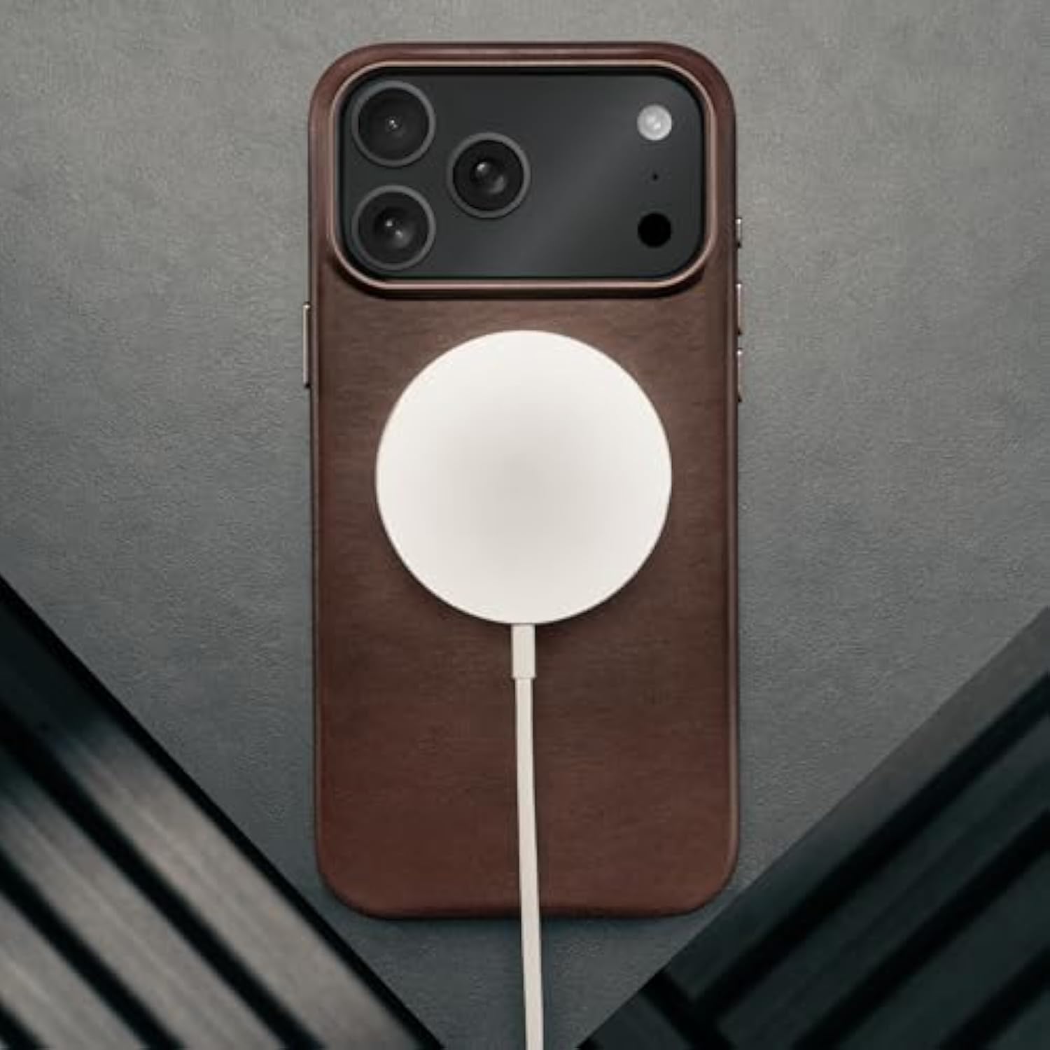 Premium Leather Case Compatible With Iphone 17 Pro Max 6.9” 2025 – Genuine Leather Magsafe Compatible, Ultra Slim Bumper Case (Dark Brown)