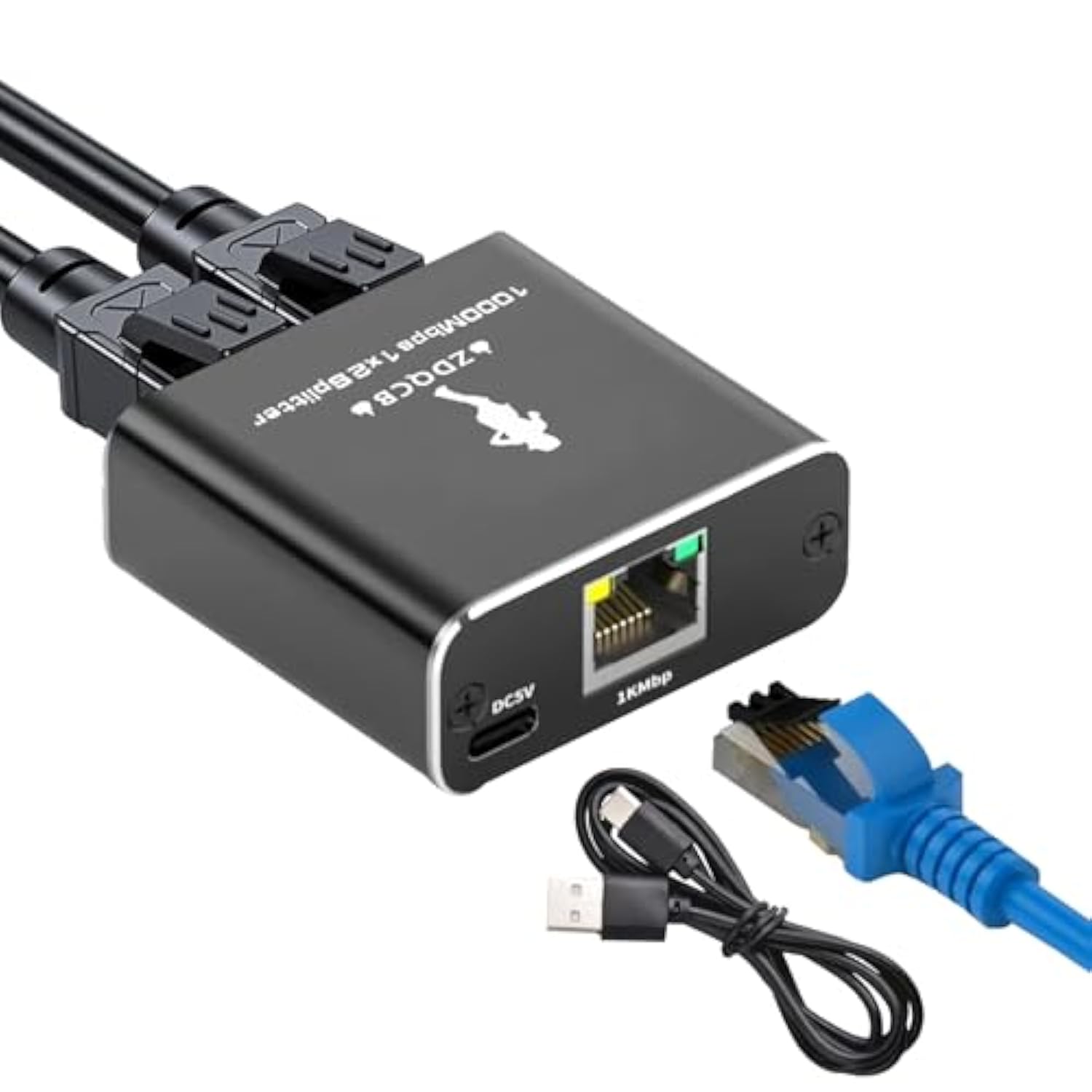 Ethernet Splitter, Rj45 Splitter Adapter Lan Network Internet Splitter 1 To 2,