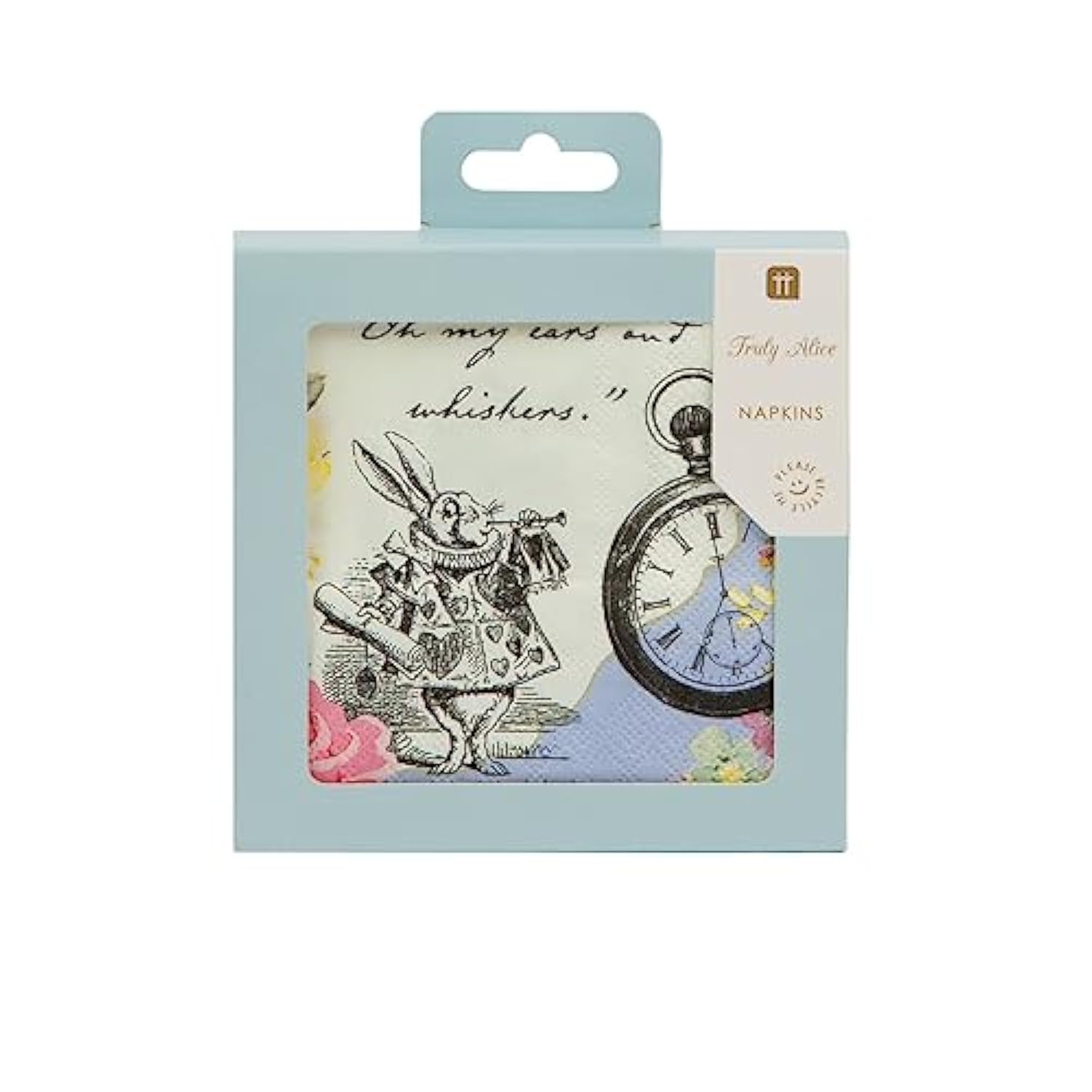 20 X Alice In Wonderland Disposable Napkins Mad Hatter Afternoon Tea Party Serviettes For Table Decorations Onederland Birthday, Mother’S Day Baby Shower, Decoupage