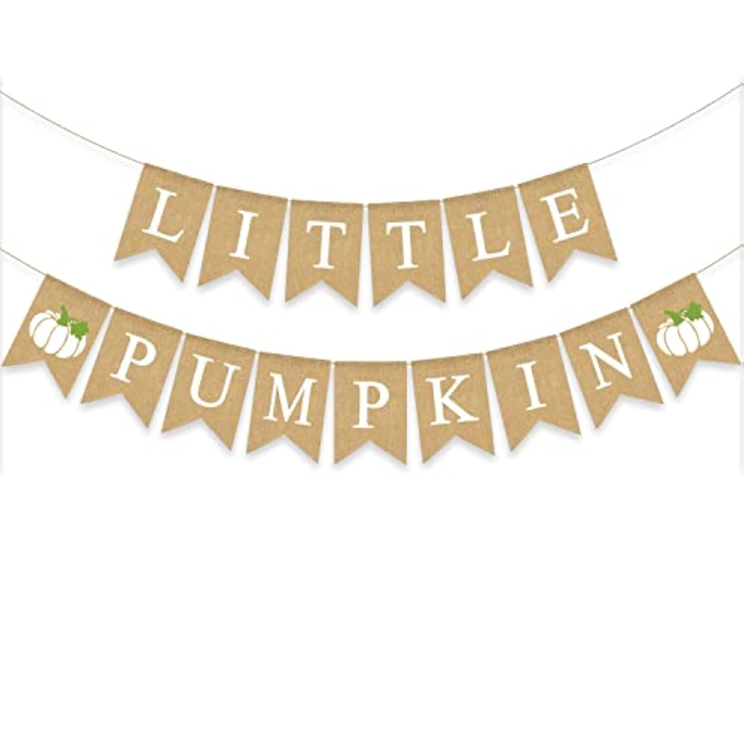 Little Pumpkin Burlap Banner Baby Shower Garland White Pumpkin Decoration Rustic Bunting Sign