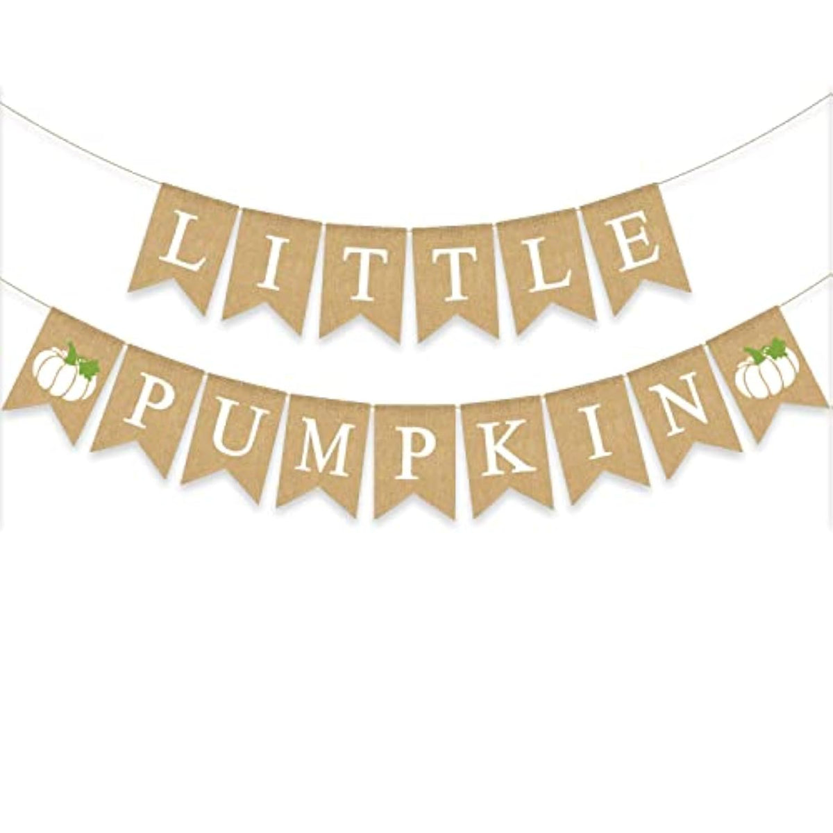 Little Pumpkin Burlap Banner Baby Shower Garland White Pumpkin Decoration Rustic Bunting Sign