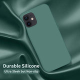 Designed For 12 Case, Designed For 12 Pro Case, Silicone Shockproof Phone Case With [Soft Anti-Scratch Microfiber Lining] 6.1 Inch, Midnight Green