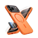 Magnetic For Iphone 17 Pro Max Case: Upgraded [Full Camera Protection], With [1X Screen Protector] [Camera Button], 6.9" Case For Iphone 17 Pro Max, Orange