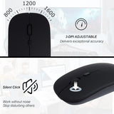 Bluetooth Keyboard And Mouse Combo,Rechargeable Keyboard Mouse Combo,Ultra-Slim Portable Compact Wireless Mouse Keyboard Set For Ipad/Ipad Pro/Ipad Mini/Ipad Air Mac Os,Android Windows Ios(Black)