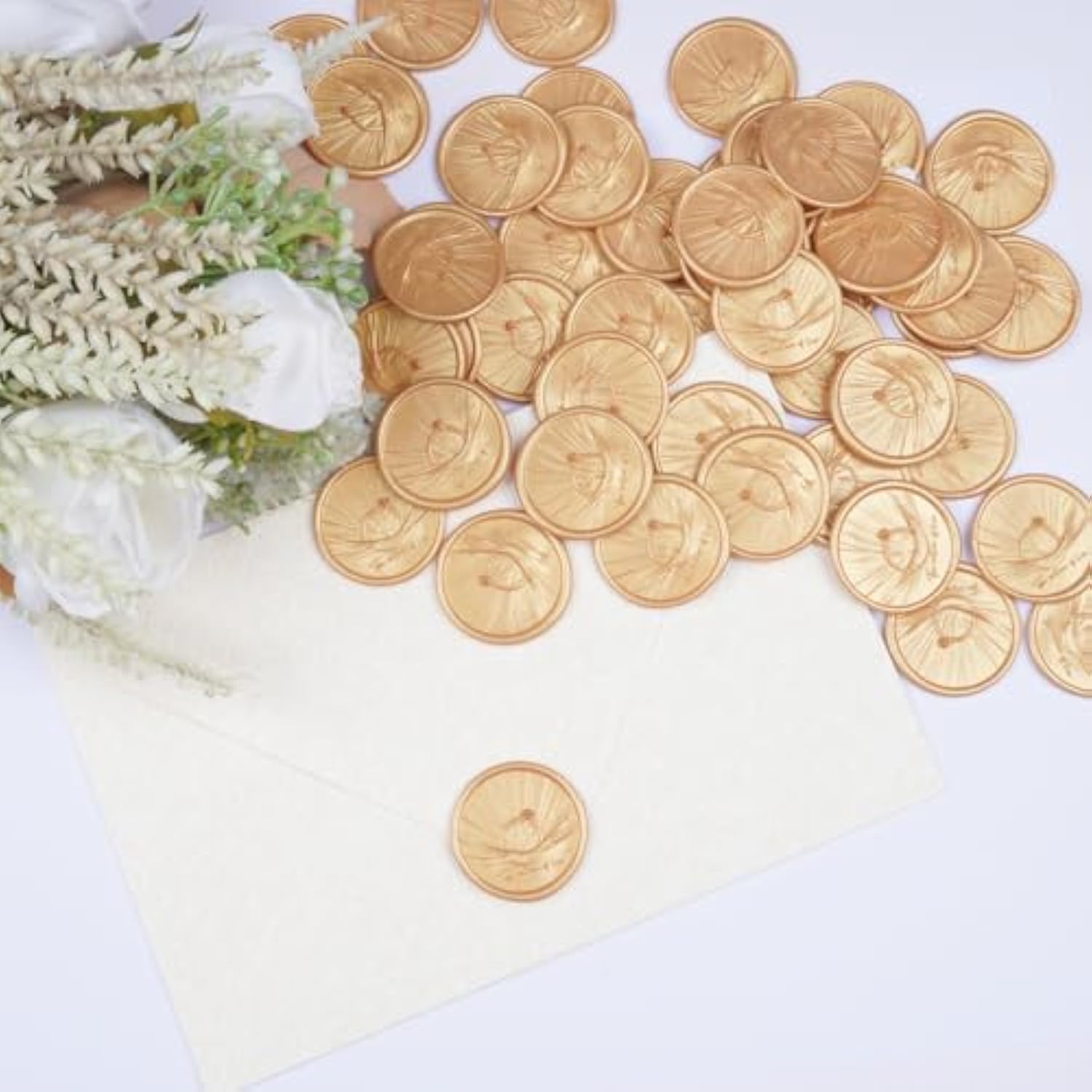 50Pcs Wax Seal Stickers, Wedding Invitation Accessories Envelope Stickers - Self Adhesive Seals, Peferct For Invitation, Gift Box Craft Wrapping, Christmas Cards Decoration(Diamond Pattern)