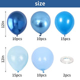 Blue Balloon Set: 60-Pack Metallic Pearl Macaron Latex Balloons