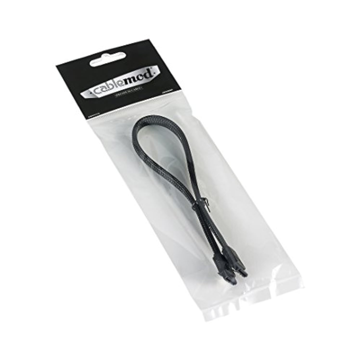 CableMod ModMesh Sleeved SATA 3 Cable (Black, 30cm)