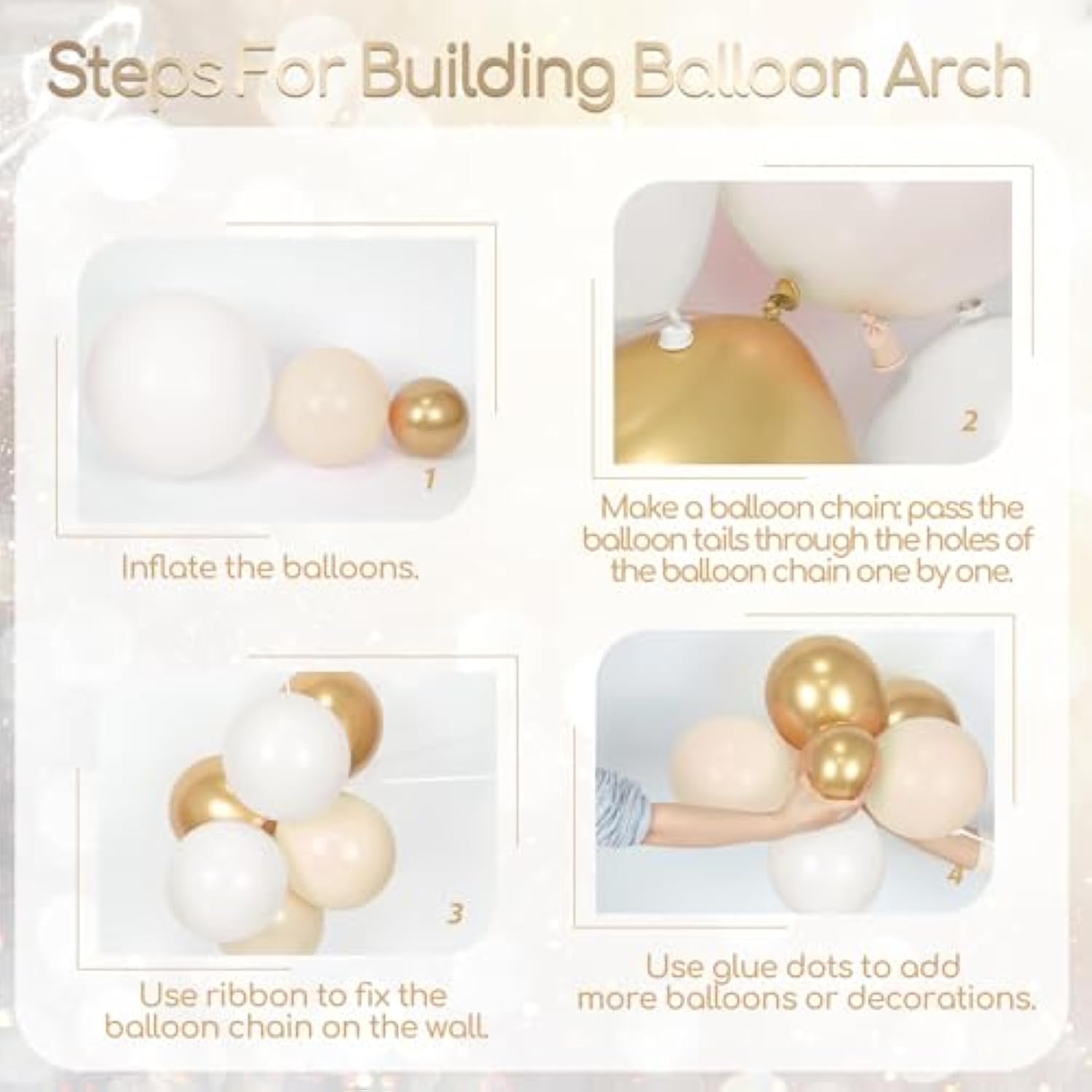 Sweet 16 Birthday Party Decorations, With Happy Birthday Banner Fringe Curtain White Gold Confetti Balloons Number Heart Foil Balloons For Sweet 16 Party Decor