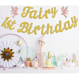 Fairy 1st Birthday Banner Girl First Birthday Flower Party Decorations