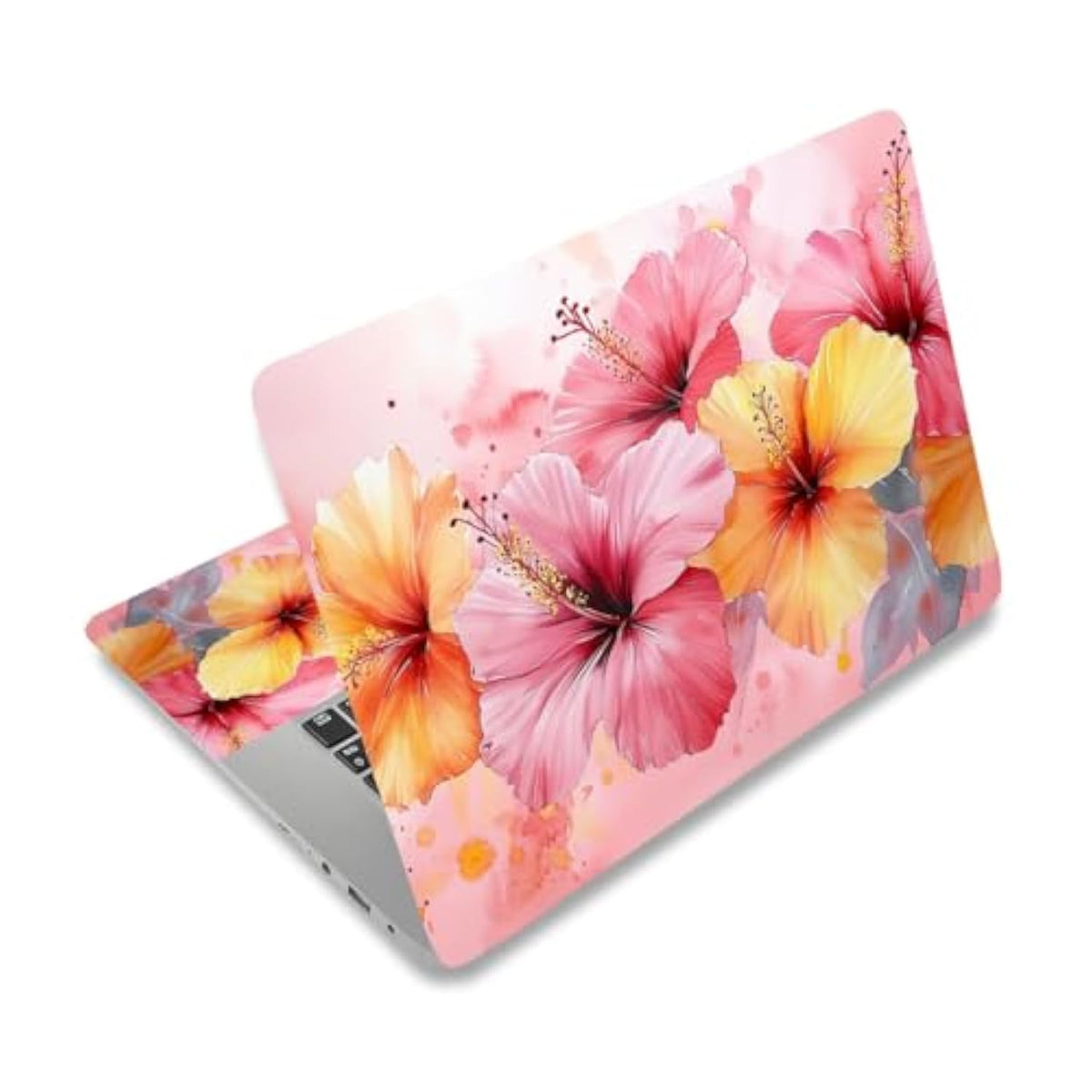 Laptop Skin Sticker Decal, Watercolor Flower Universal Removable Vinyl Skin Cover Fits 12" 13" 13.3" 14" 15" Laptop Notebook Art Protector Pc Personalized Protector Cover Decals