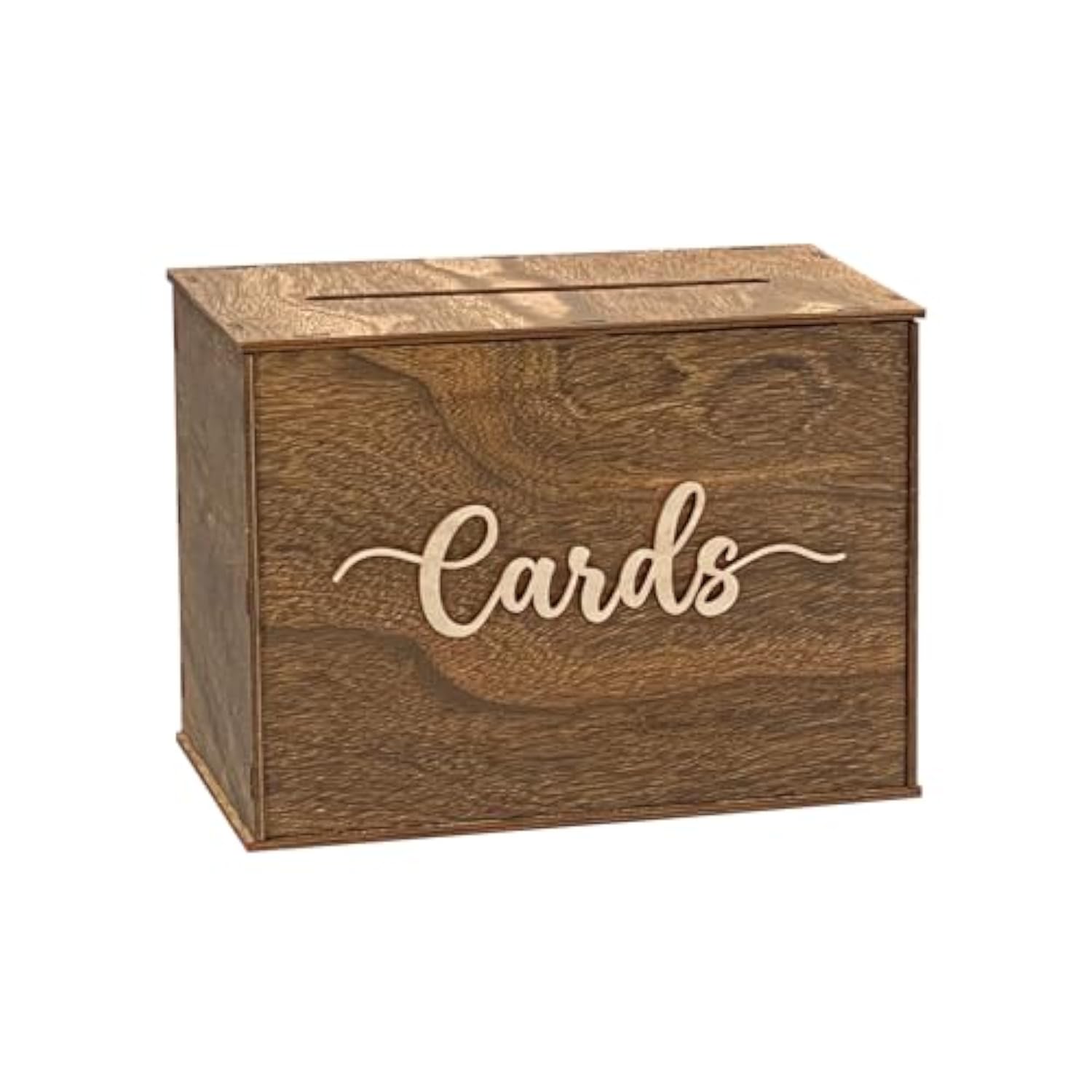 Rustic Wooden Card Box 12X9X7 Inch Gift Card Box For Wedding Birthday Baby Shower Graduation Party