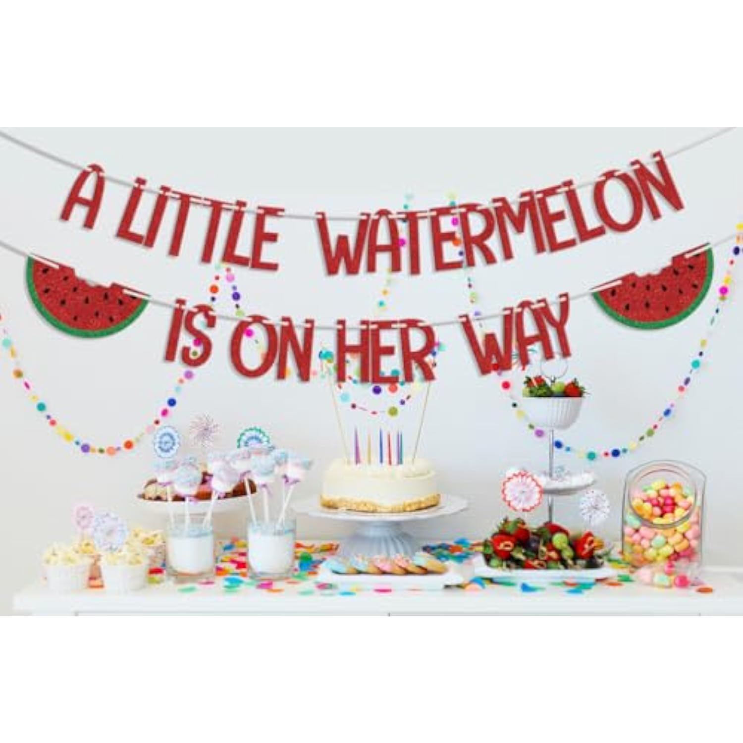 Watermelon Baby Shower Banner 1st Birthday Summer Fruit Party Decorations