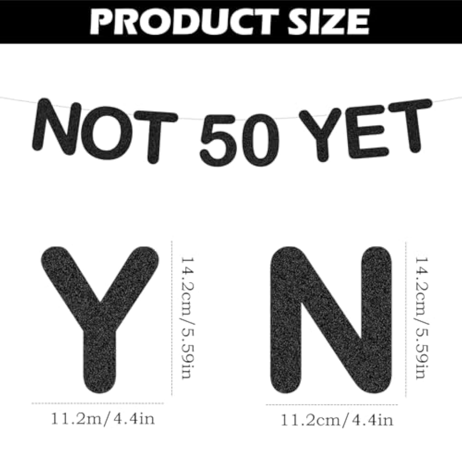 Funny 49th Birthday Banner Black Glitter Party Decorations for Women