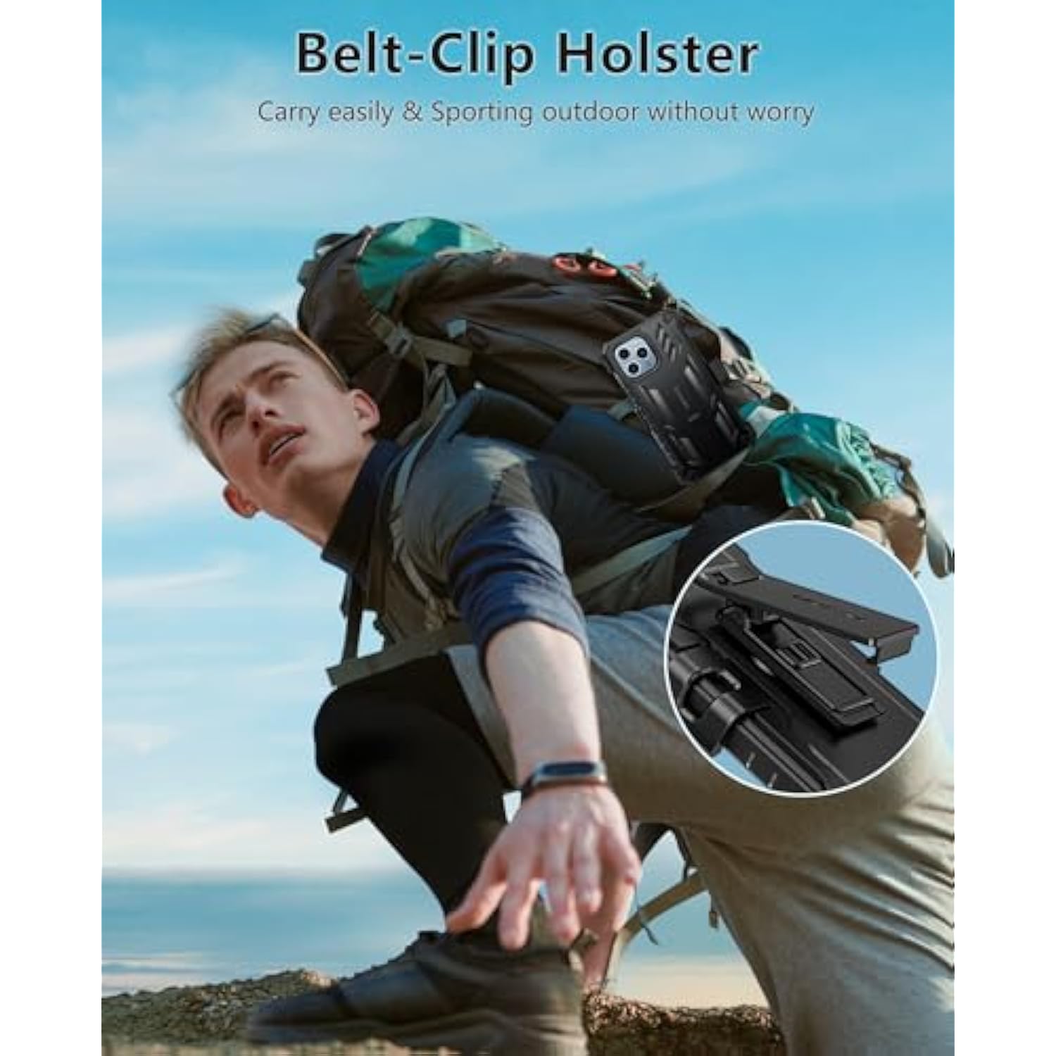 For Iphone 13 Pro-Max Case: Military Grade Shockproof Full Protective Rugged Cell Phone Cover With Kickstand & Belt-Clip Holster, Drop Proof Hard 13 Pro-Max Cases 5G - 6.7 Inch Black