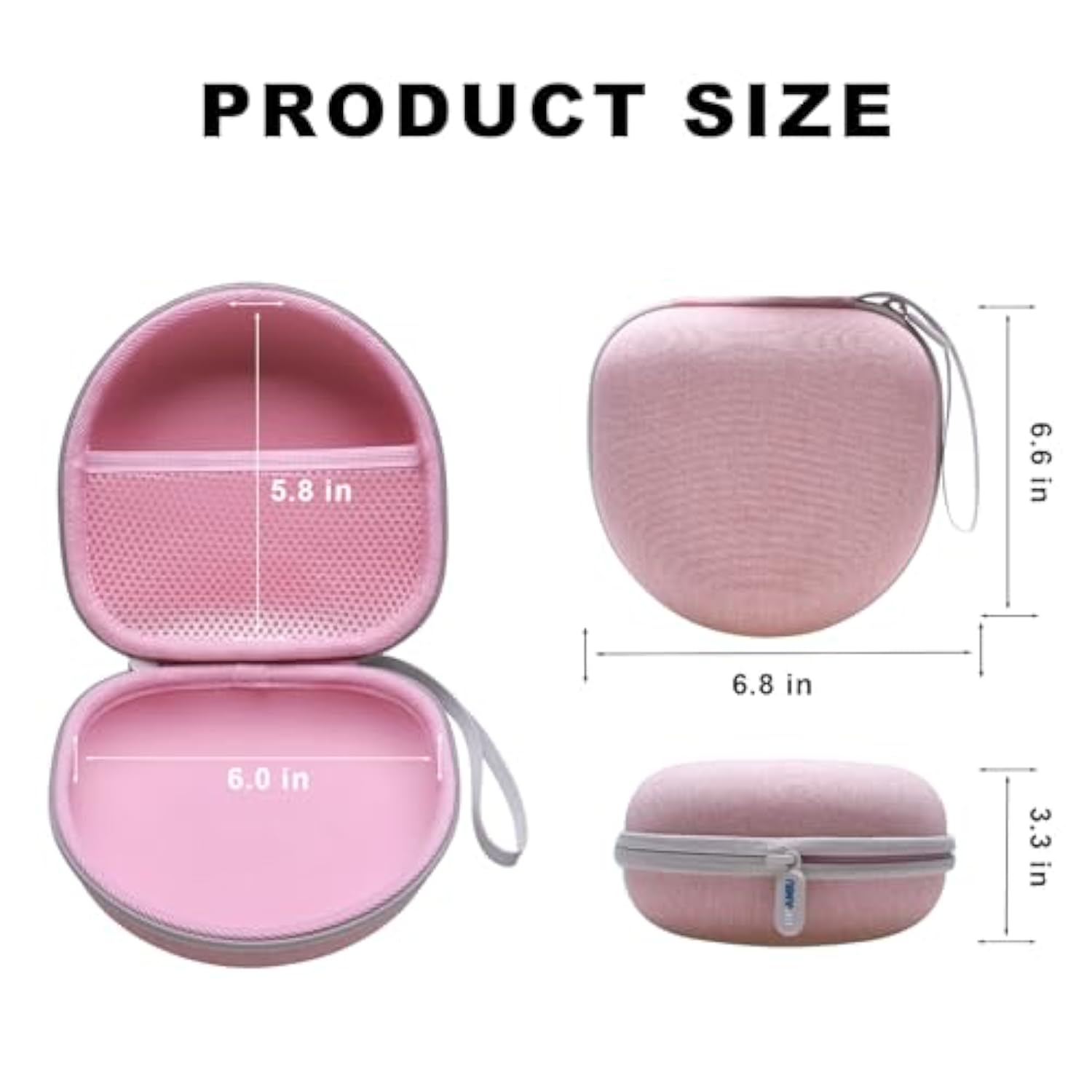 Kids Headphones Case Compatible With Iclever Bth12 / Bth20/ Bth26/Hs19, Joyspark, Candy Bila, Earfun, Midola, Imyb Foldable Kids Headphones, Pink Travel Storage Bag