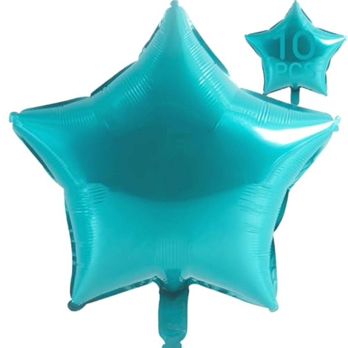 10Pcs Teal Blue 18-Inch Star Foil Balloons for Party Decorations