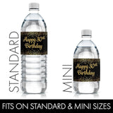 Black And Gold 30Th Birthday Water Bottle Labels – 20 Waterproof Stickers For 30Th Birthday Party Decorations And Favors