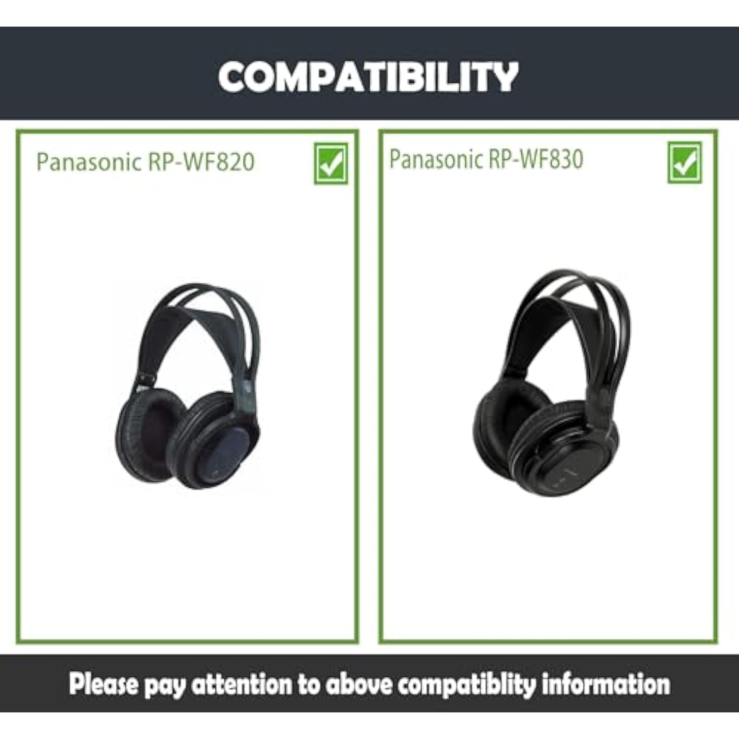 Replacement Earpads Cushion Compatible With Panasonic Rp-Wf830/Panasonic Rp-Wf820 Headphones Ear Pads With Softer Protein Leather/Memory Foam