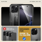 SUPCASE for iPhone 16 Pro Max Case with Screen Protector (Unicorn Beetle Pro), [Built-in Stand & Belt-Clip] [Military-Grade Protection] Full Body Heavy Duty Phone Case for iPhone 16 Pro Max, Black