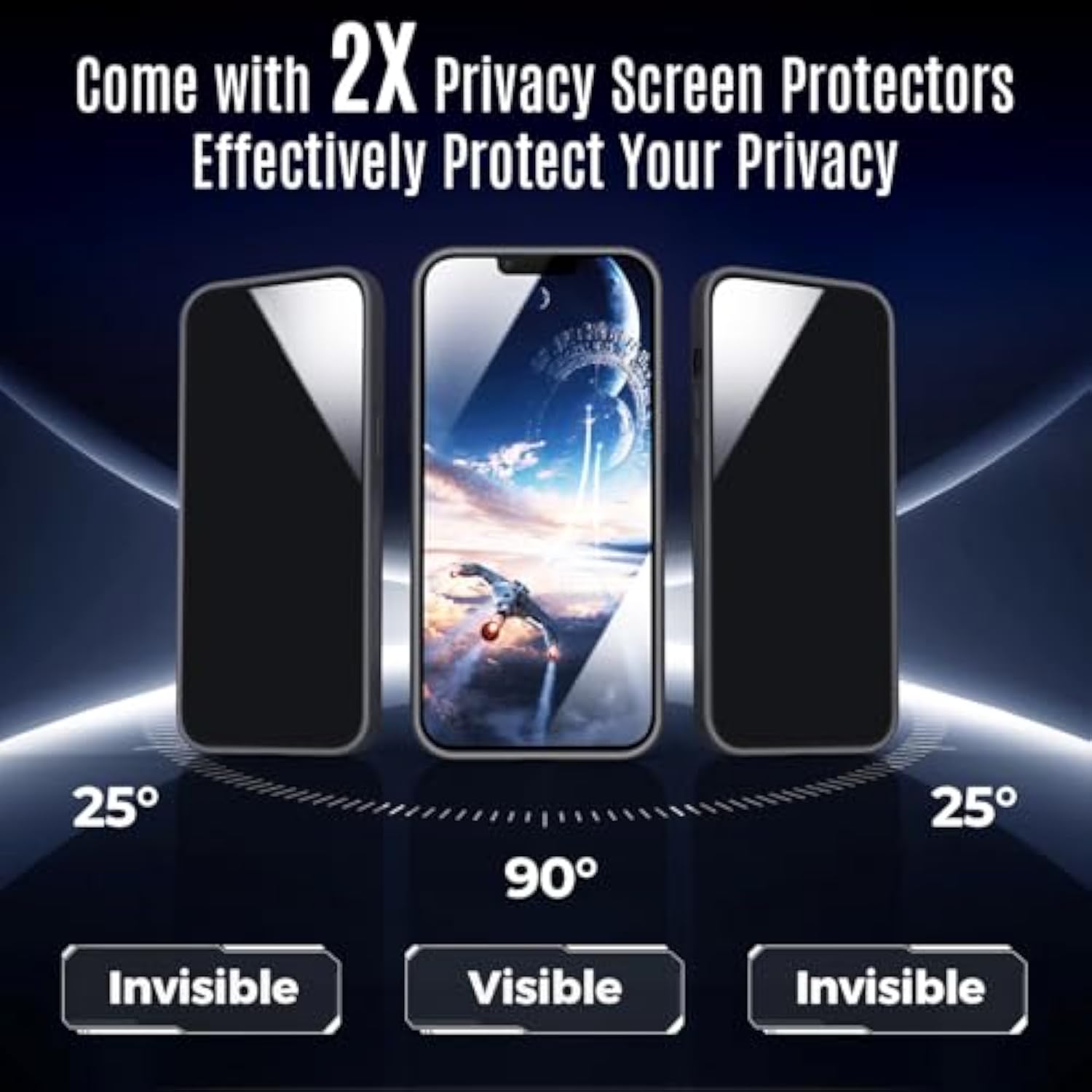 Designed For Iphone 13 Case, Compatible With Magsafe, With Privacy Screen Protectors X2, [Camera Protection] [15Ft Military Drop Protection] Shockproof Phone Case, 6.1", Black