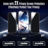 Designed For Iphone 13 Case, Compatible With Magsafe, With Privacy Screen Protectors X2, [Camera Protection] [15Ft Military Drop Protection] Shockproof Phone Case, 6.1", Black