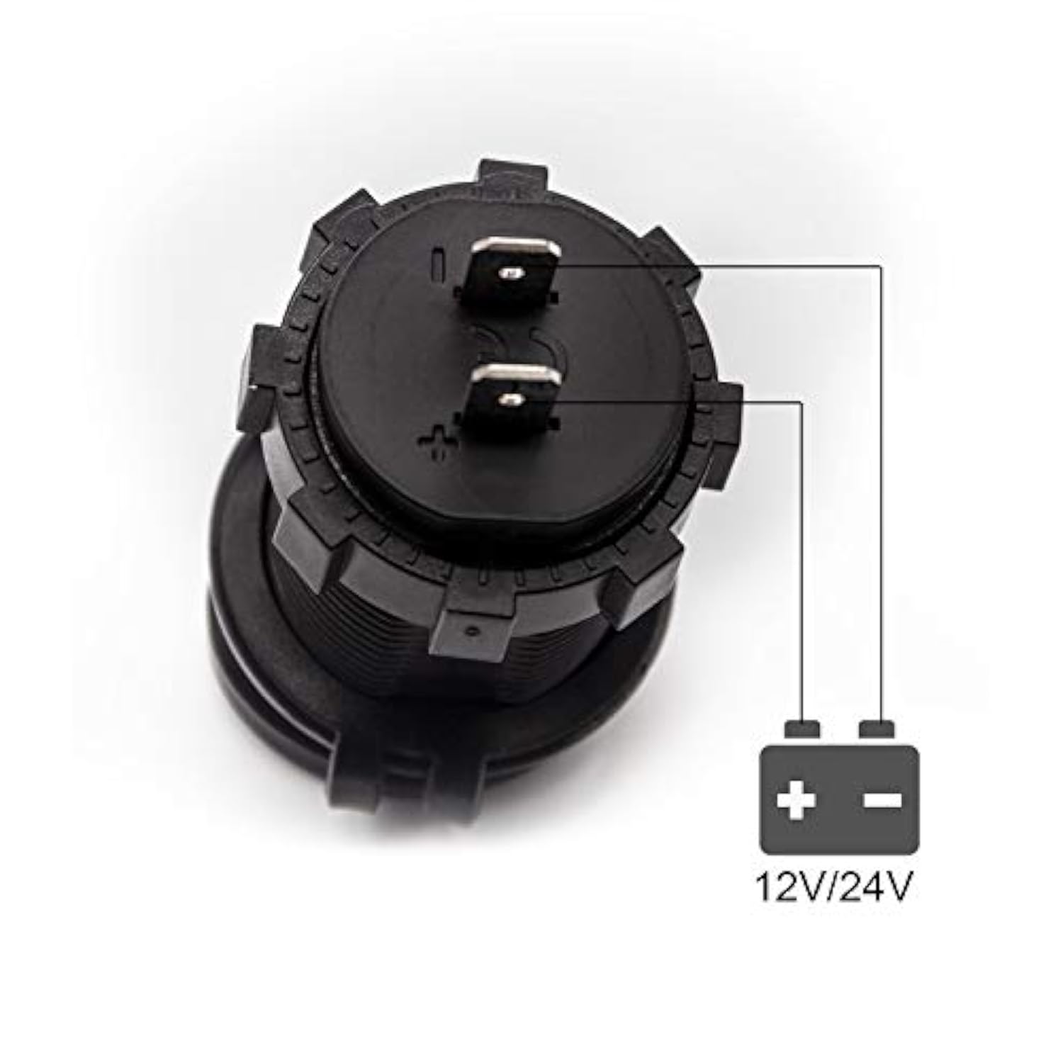 Dual Usb Charger Socket Waterproof Power Outlet 12V/24V 2.1A & 2.1A For Car Boat Marine Rv Mobile Blue Led