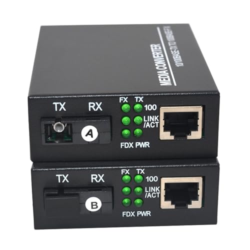 10/100Mbps Ethernet Media Converters, Bi-Directional Single-Mode Sc Fiber - A Pair Of 10/100Base-Tx To 100Base-Fx Up To 20Km(12.4Mi)