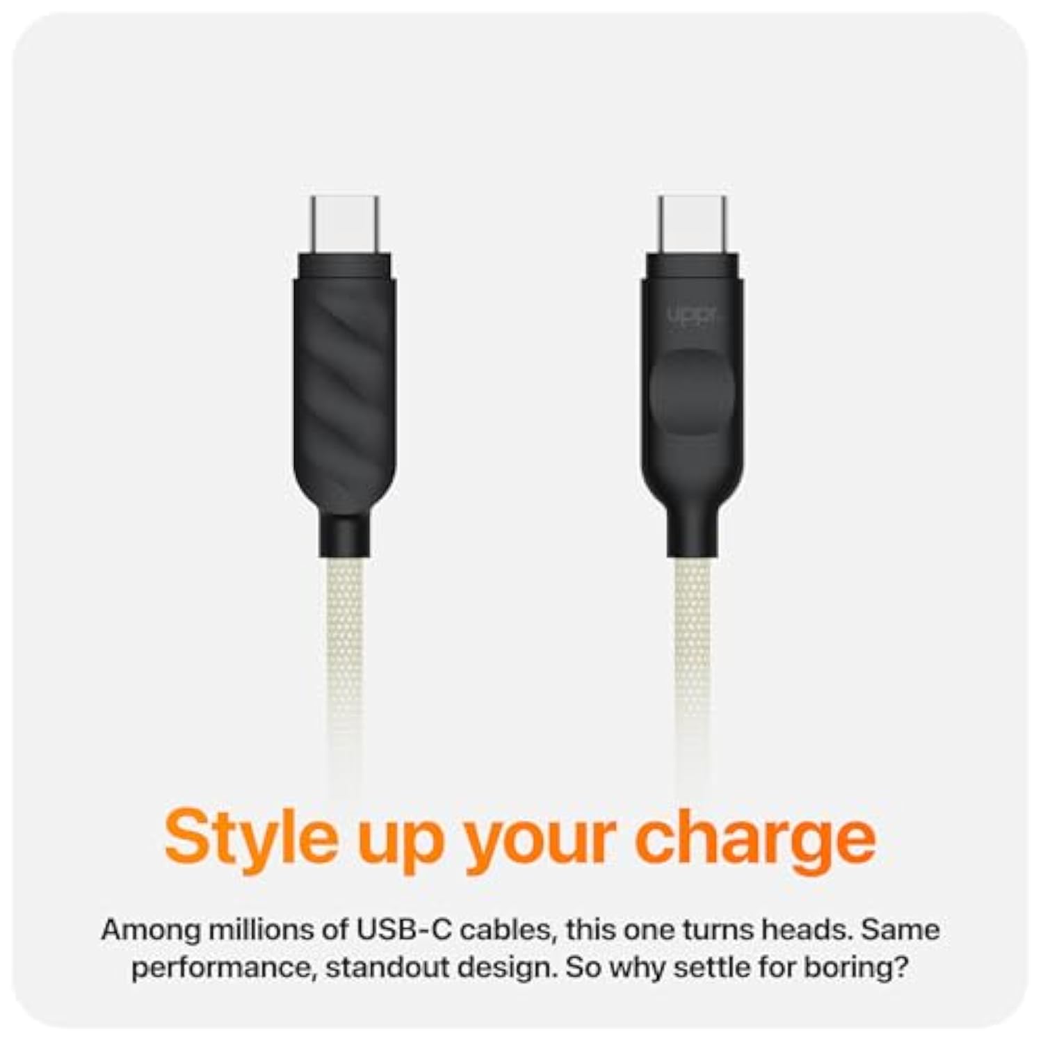 Designs Premium Braided Usb-C To Usb-C Cable, Fast 60W Charging, Compatible With Iphone 15 16 Ipad Macbook Carplay, 2 Pack, Sand/Black, 2M (6.6 Ft)