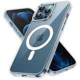 JETech Magnetic Case for iPhone 12 Pro Max 6.7-Inch Compatible with MagSafe Wireless Charging, Shockproof Phone Bumper Cover, Anti-Scratch Clear Back (Clear)