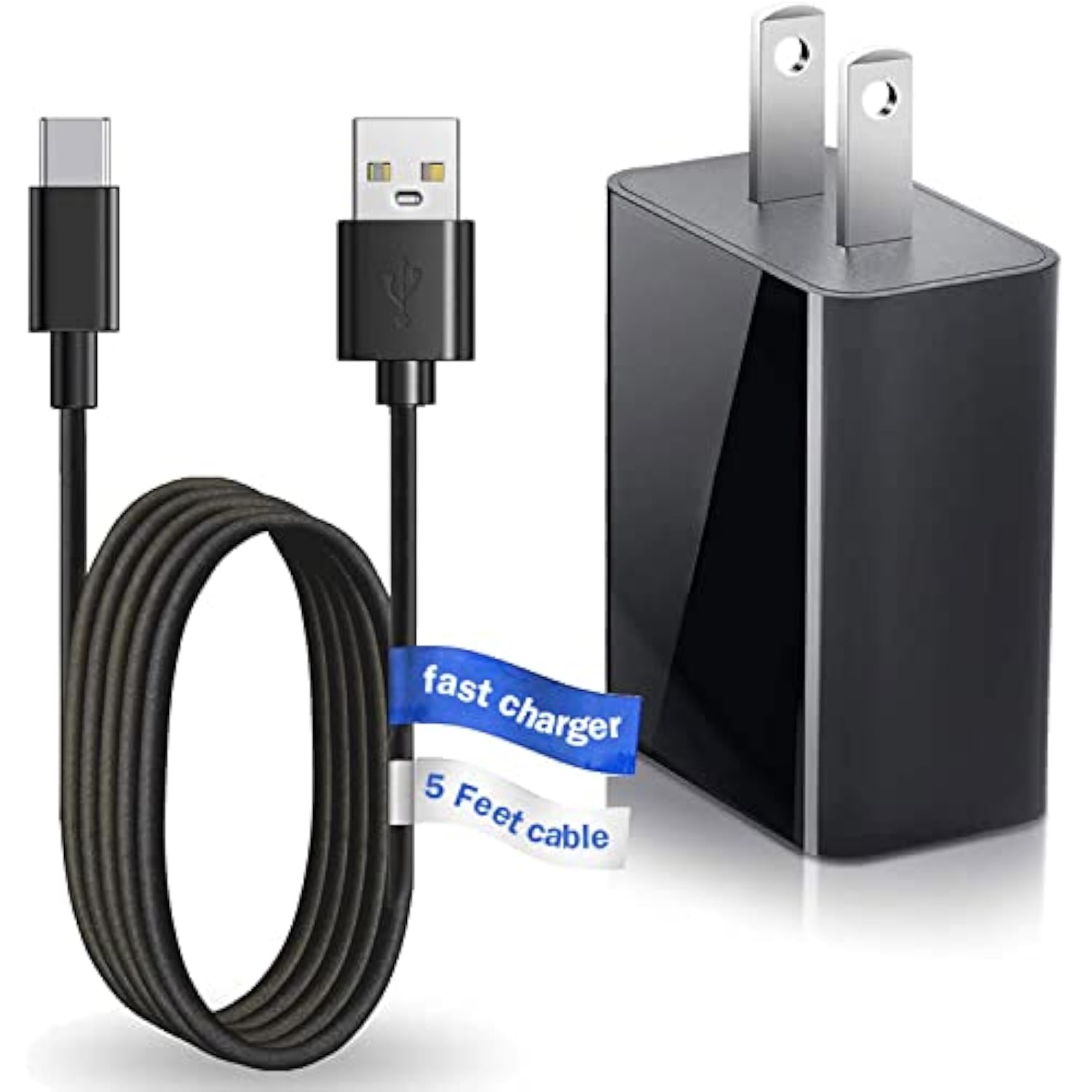 Blu Android Phone Charger, 5V Usb C Wall Charger Adapter Fast Charging For Blu View 3, View 2, M8L, M10L, G9, G90 Pro, G91 Max, G91 Pro, G91S, G50 Mega, G70, Vivo Xi Smartphones 5Ft Charge Cable Cord