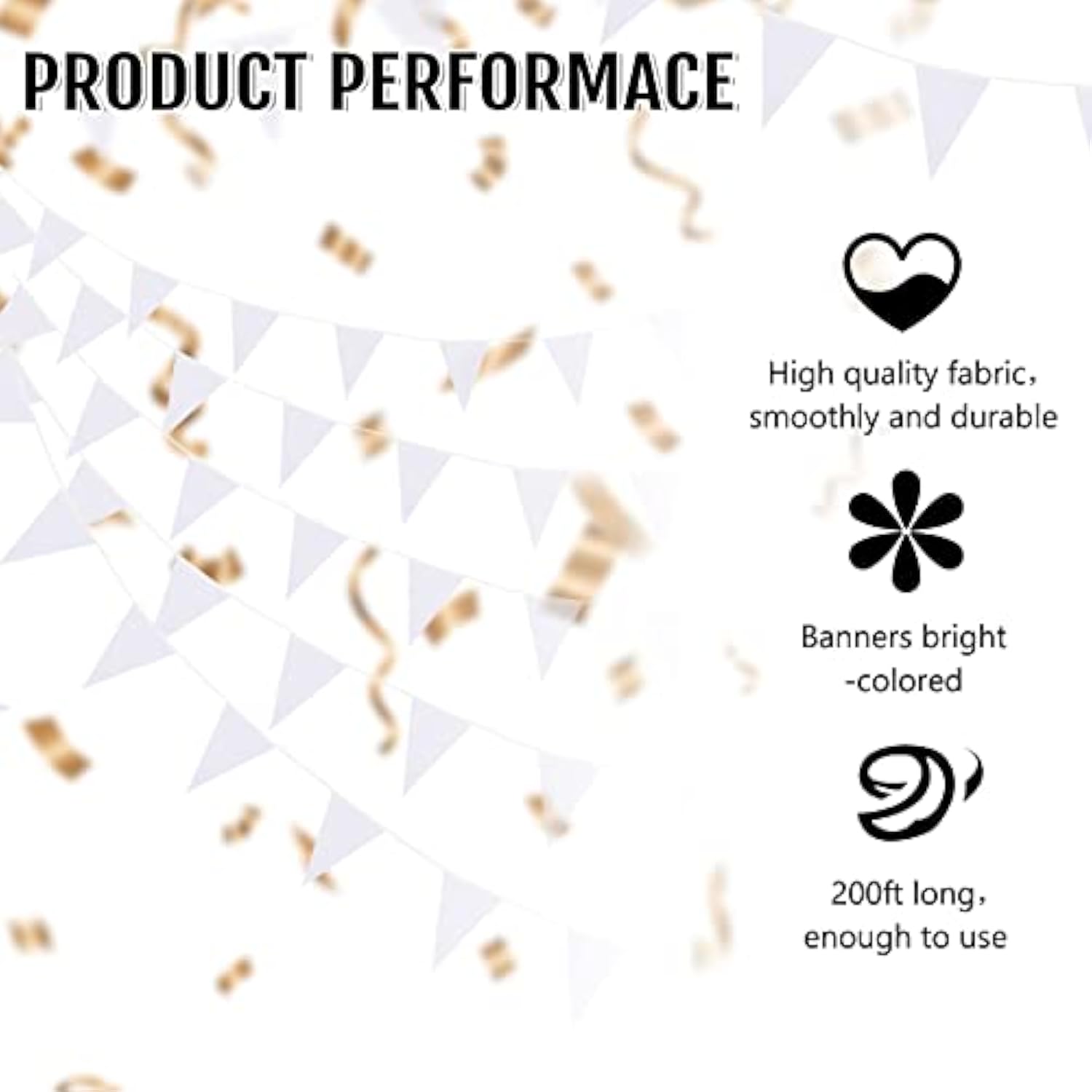 400 Ft Solid Pennant Banners Flags 240 Pcs String Hanging Diy Triangle Bunting Bulk Garland For Grand Opening Carnival Birthday Party Decoration Festival Celebration Outdoor(White)