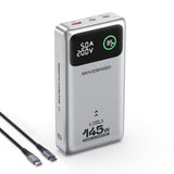 145W Laptop Power Bank, Pd 3.1 25,000Mah Fast Charging Portable Charger With 240W Type C Cable, Usb C 3-Port With Digital Display Travel Outdoor Charger For Iphone, Dell, Macbook, Galaxy