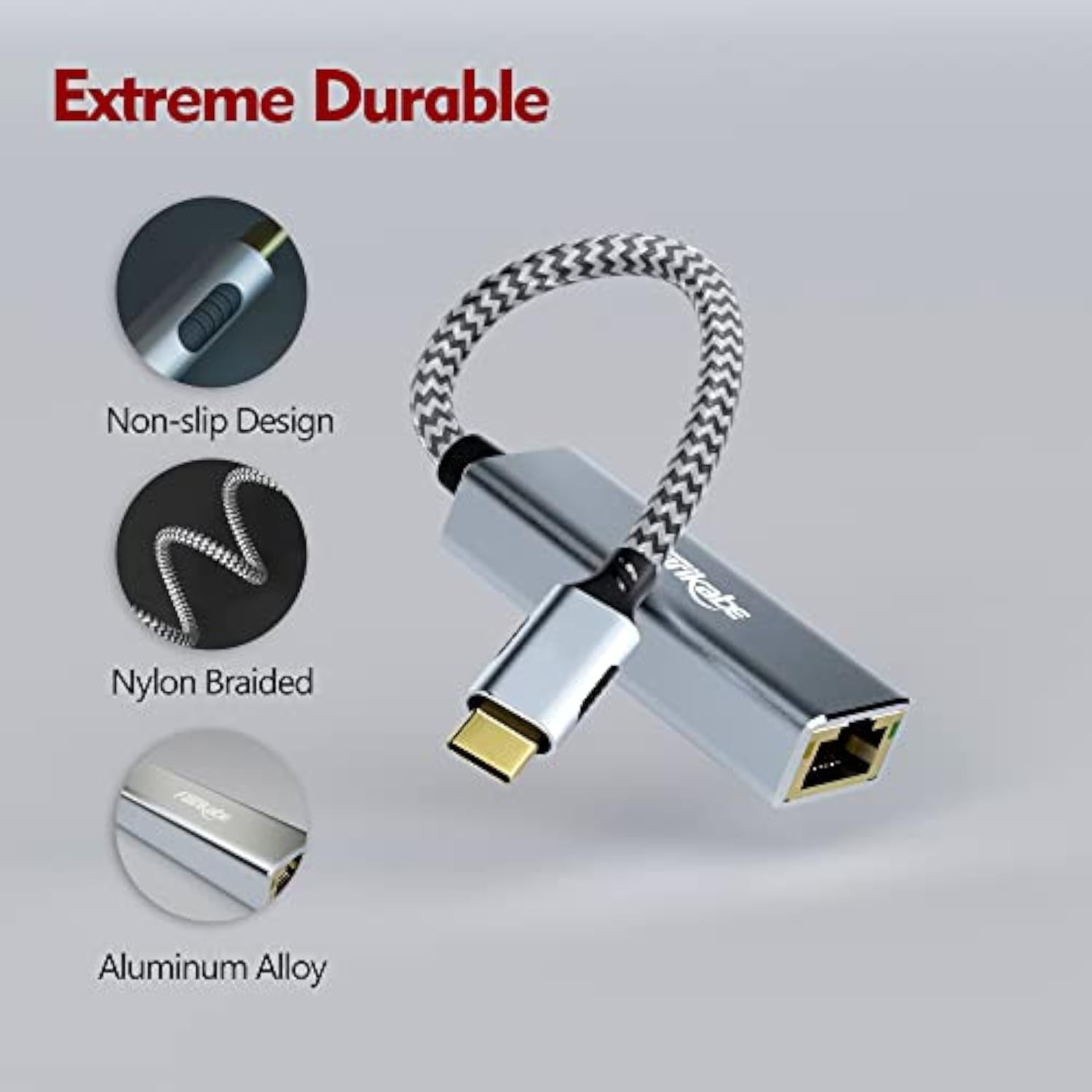Usb C To Ethernet Adapter, Type C To Rj45 Gigabit Internet Adapter 1Gbps, Usb-