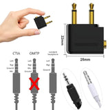 Airplane Headphone Adapter, Gold Plated Dual 3.5Mm Male To 3.5Mm Female Airplane Headphone Adapter For Audio Jack To Plug Air Plane Flight Connector Dual Socket Earphone - 3Pack