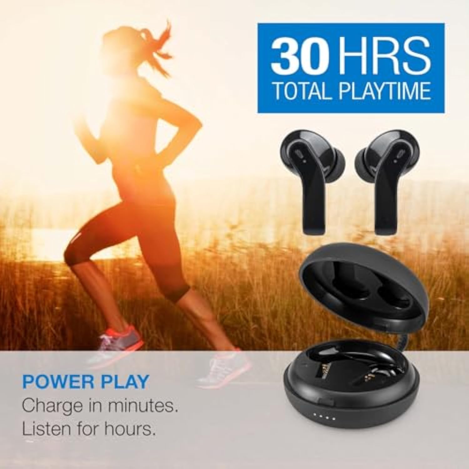 iLive Electronics Truly Wire-Free Earbuds with Active Noise Canceling, Charging Case, Includes 3 Set of Ear Tips, Black (IAEBT600B)