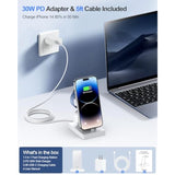 30W Fast Charging Station For Multiple Devices - 3 In 1 Charger Stand For Apple Watch Series 8/7/6/5/4/3/2/Se Charging Dock For Airpods Iphone 14/13/12/11 Pro X Max Xs Xr 8 7 Plus(Not For 15/16)