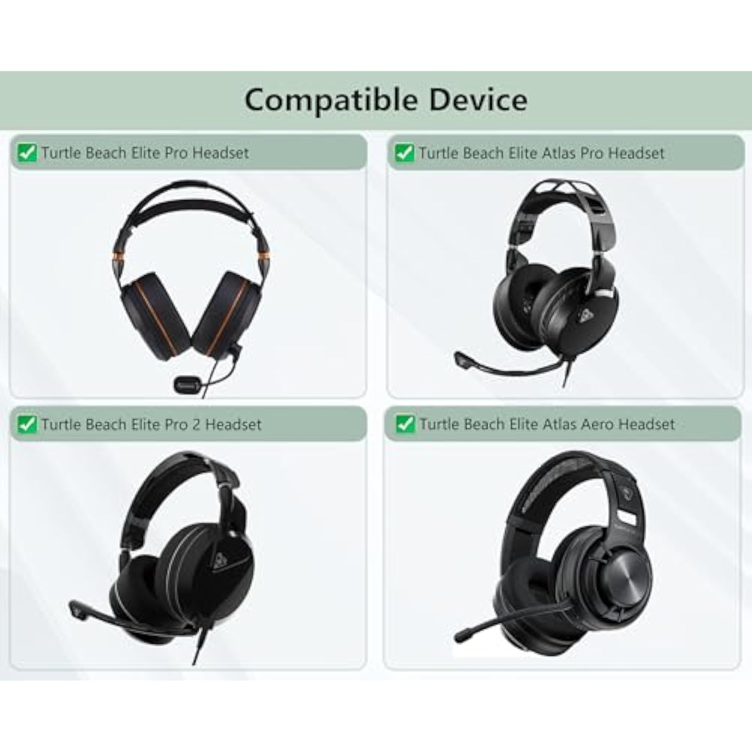 Soft Fabric Replacement Earpads Compatible With Turtle Beach Elite Pro 7.1Dts/Elite Atlas Pro/Elite Pro 2/Elite Atlas Aero Gaming Headphones Ear Pads Cushion(Soft Fabric/High Density Foam)